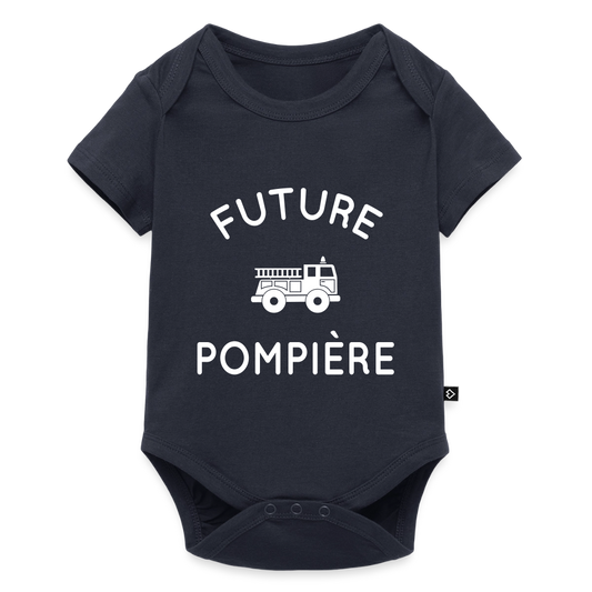 Body Bébé bio manches courtes - Future pompière - bleu marine