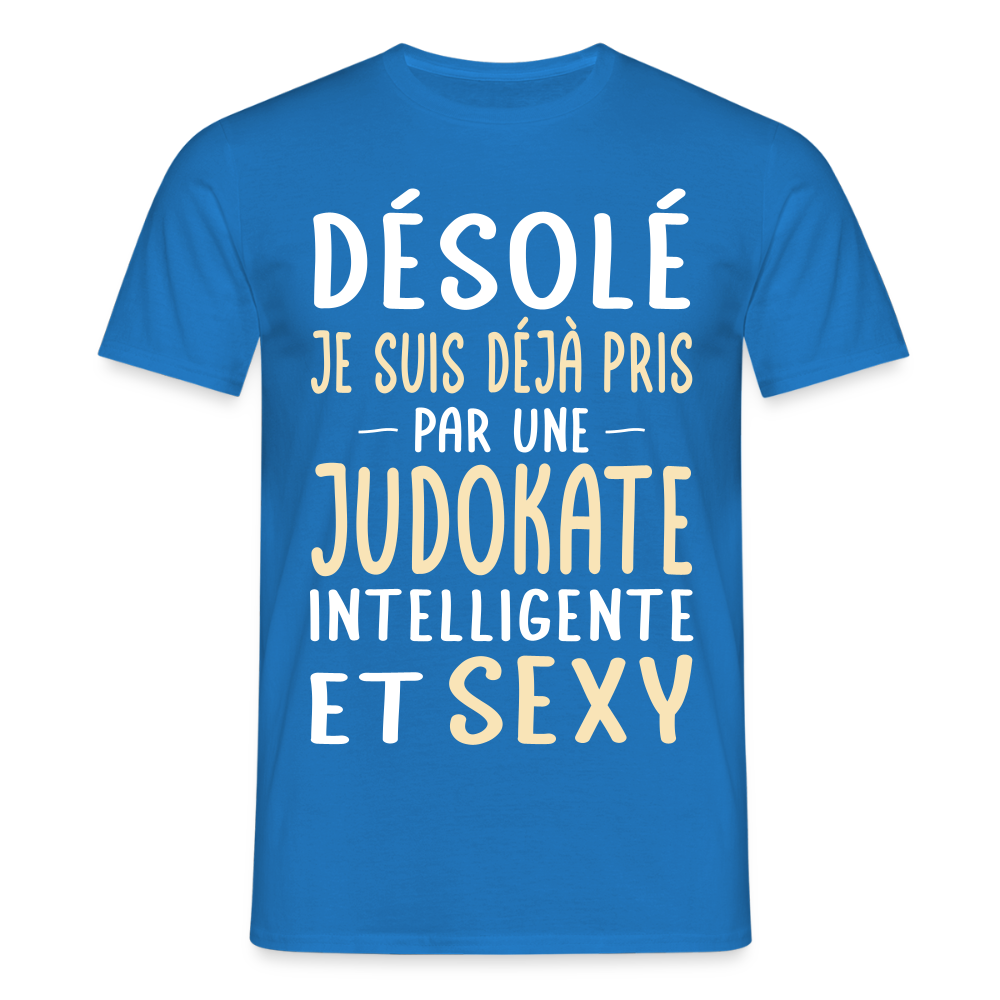 T-shirt Homme - Je suis pris par une judokate intelligente et sexy - bleu royal