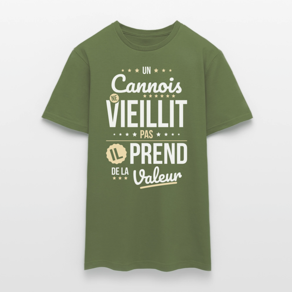 T-shirt Homme - Un Cannois ne vieillit pas - vert militaire