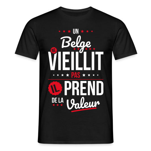 T-shirt Homme - Un Belge ne vieillit pas - noir