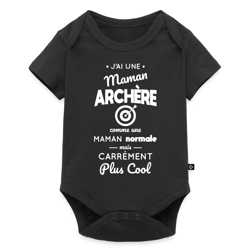 Body Bébé bio manches courtes - J'ai une maman archère - noir
