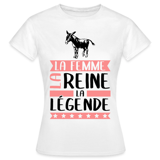 T-shirt femme coloris clair Anne rébus – La femme, la reine, la légende - blanc