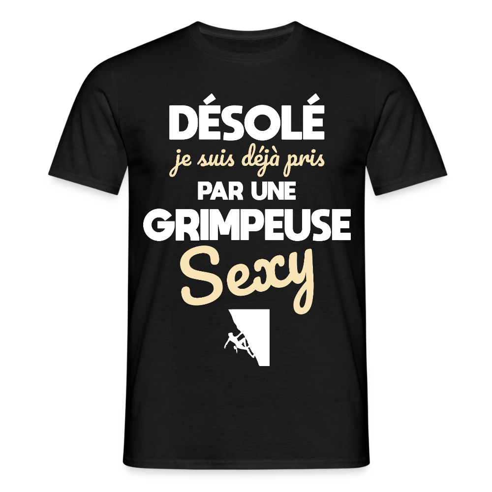 T-shirt Homme - Je suis pris par une grimpeuse sexy - noir