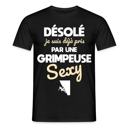 T-shirt Homme - Je suis pris par une grimpeuse sexy - noir