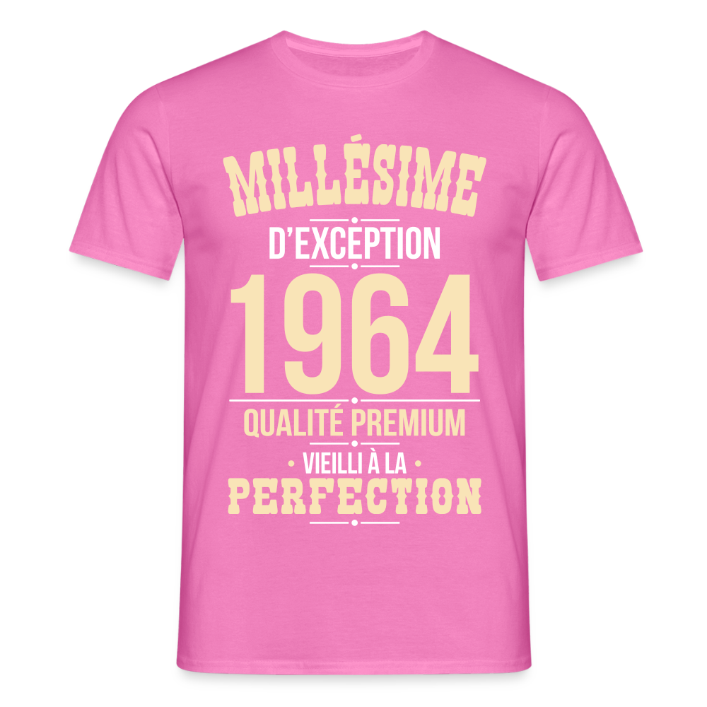T-shirt Homme - Anniversaire 61 Ans - Millésime 1964 - rose