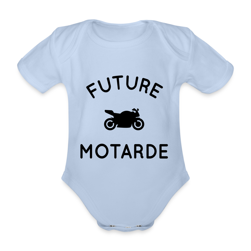 Body Bébé bio manches courtes - Future motarde - ciel