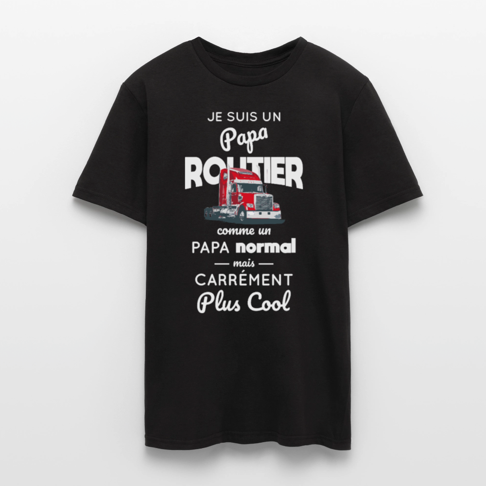 T-shirt Homme - Papa routier plus cool - noir