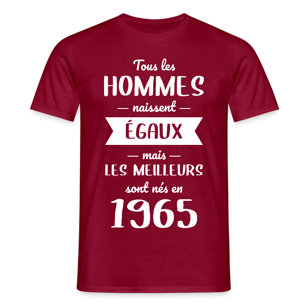 T-shirt Homme - Anniversaire 60 Ans - Les meilleurs sont nés en 1965 - rouge brique