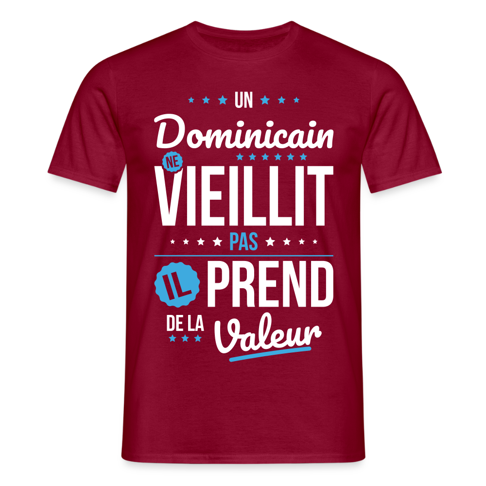 T-shirt Homme - Un Dominicain ne vieillit pas - rouge brique