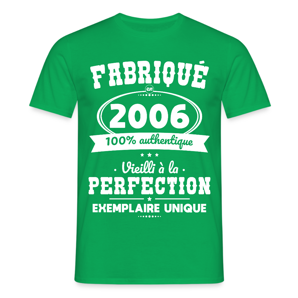 T-shirt Homme - Anniversaire 19 Ans - Fabriqué en 2006 - vert