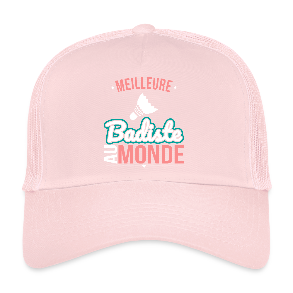Casquette Trucker - Meilleure badiste au monde - rose pâle