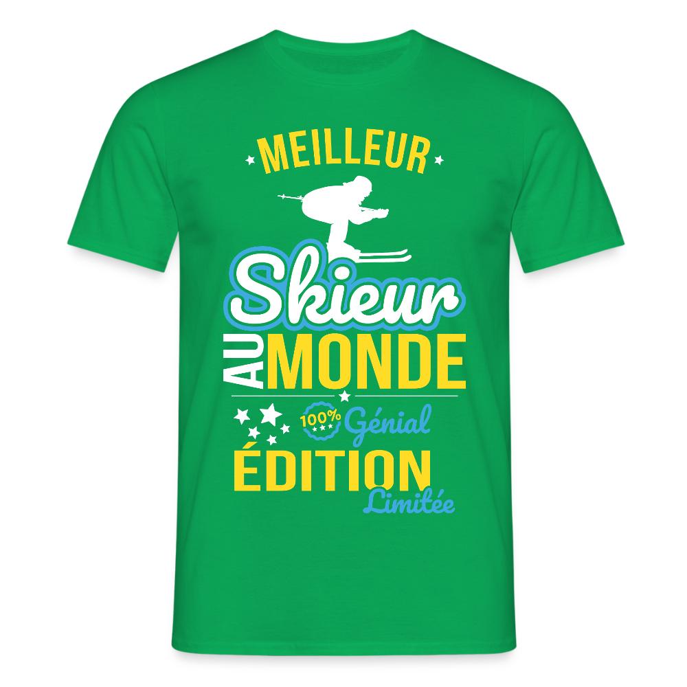T-shirt Homme - Meilleur Skieur au monde - 100% génial - vert
