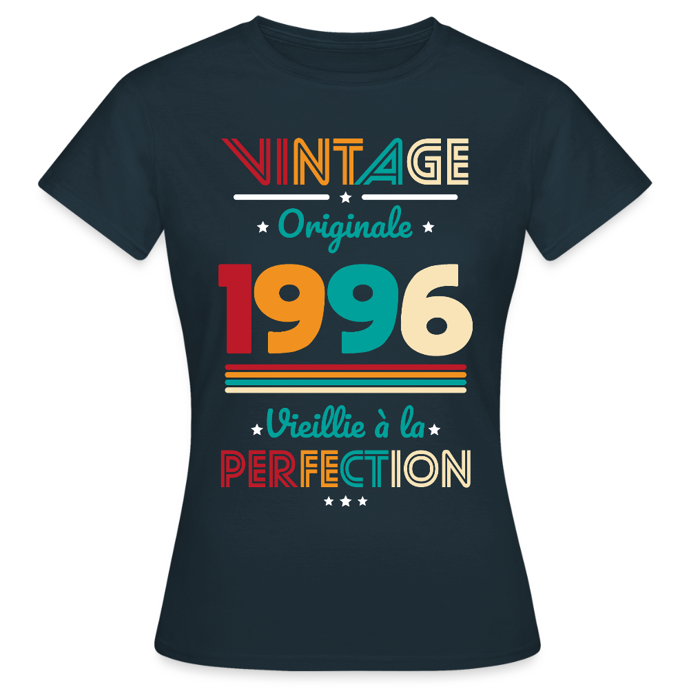 T-shirt anniversaire femme 30 ans – Vintage, originale, 1996 - marine
