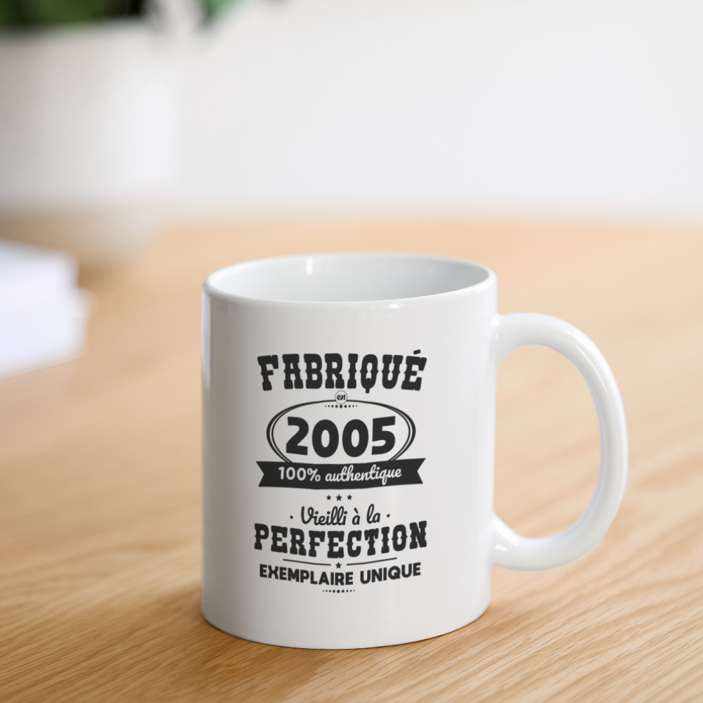 Mug blanc - Anniversaire 20 Ans - Fabriqué en 2005 - blanc