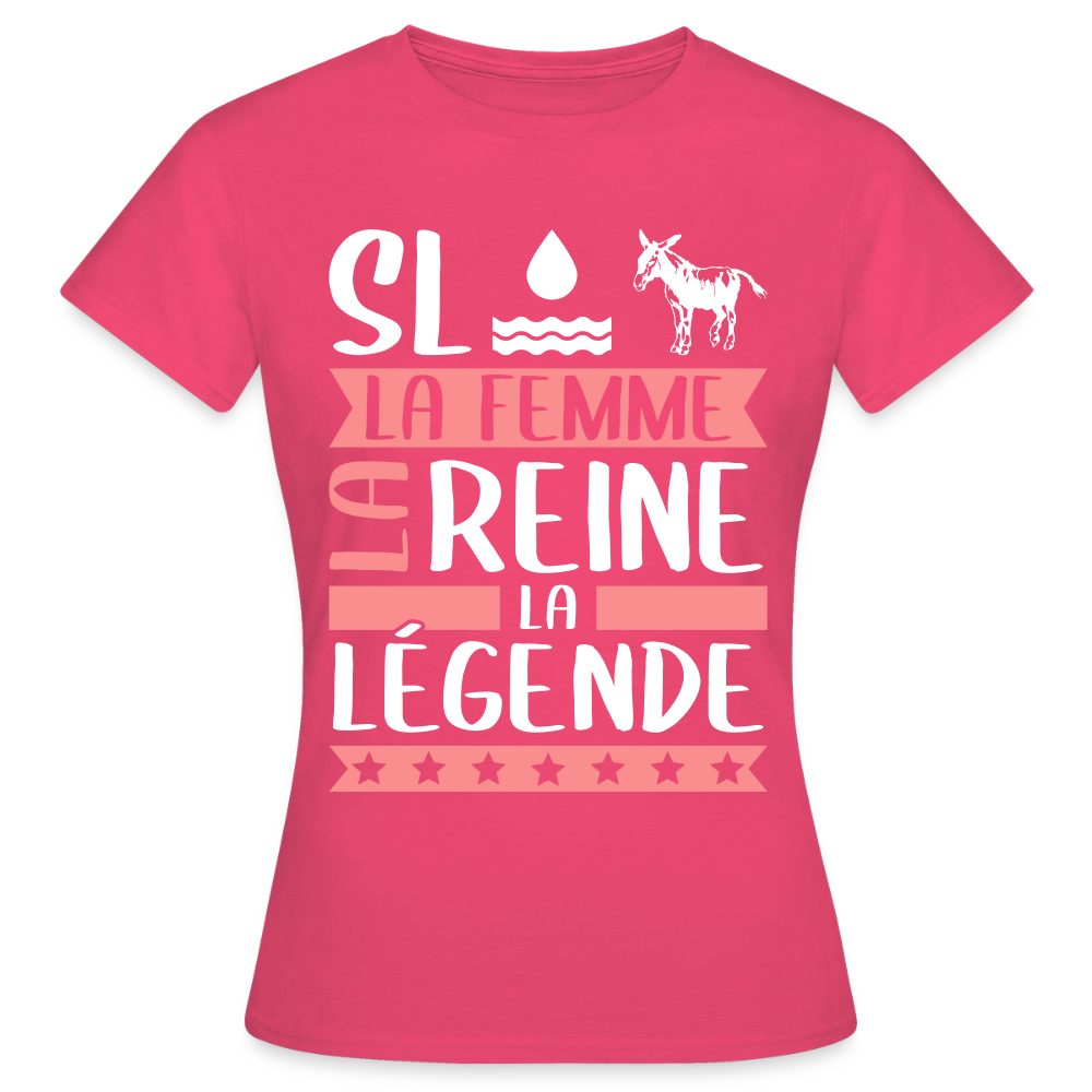 T-shirt femme Sloane rébus – La femme, la reine, la légende - rose azalée