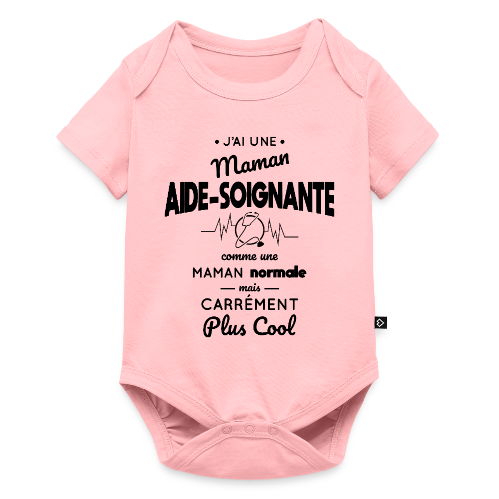 Body Bébé bio manches courtes - J'ai une maman aide-soignante - rose