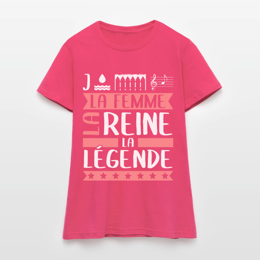 T-shirt femme Joëlla rébus – La femme, la reine, la légende - rose azalée