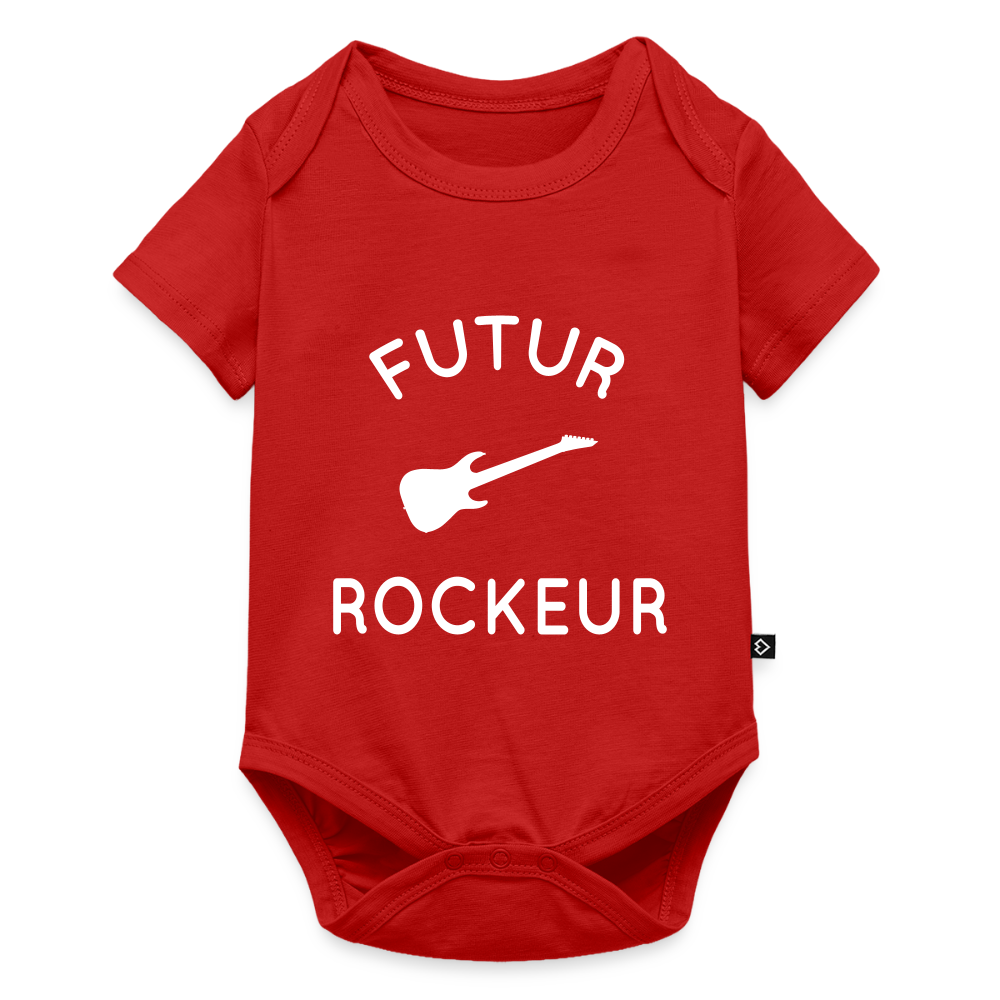Body Bébé bio manches courtes - Futur rockeur - rouge