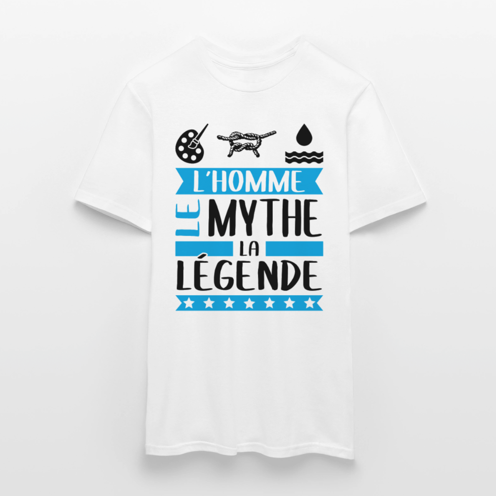 T-shirt homme coloris clair Arnaud rébus – L’homme, le mythe, la légende - blanc