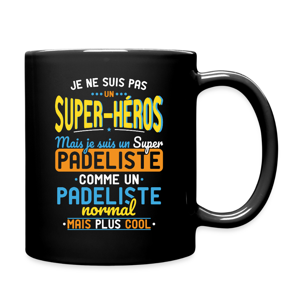 Mug uni - Pas un Super-Héros mais un super Padeliste - noir
