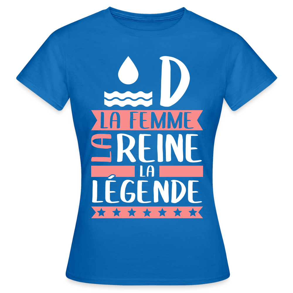 T-shirt femme Aude rébus – La femme, la reine, la légende - bleu royal