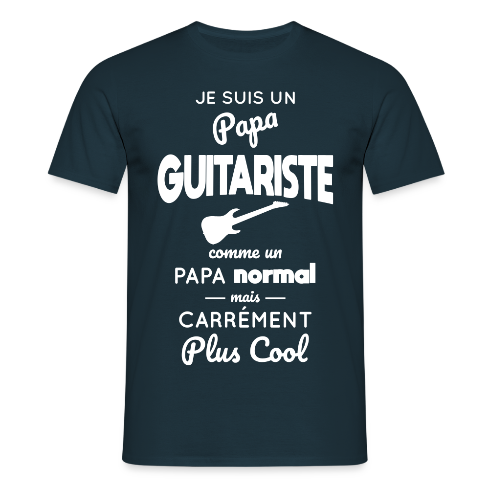 T-shirt Homme - Papa guitariste plus cool - marine