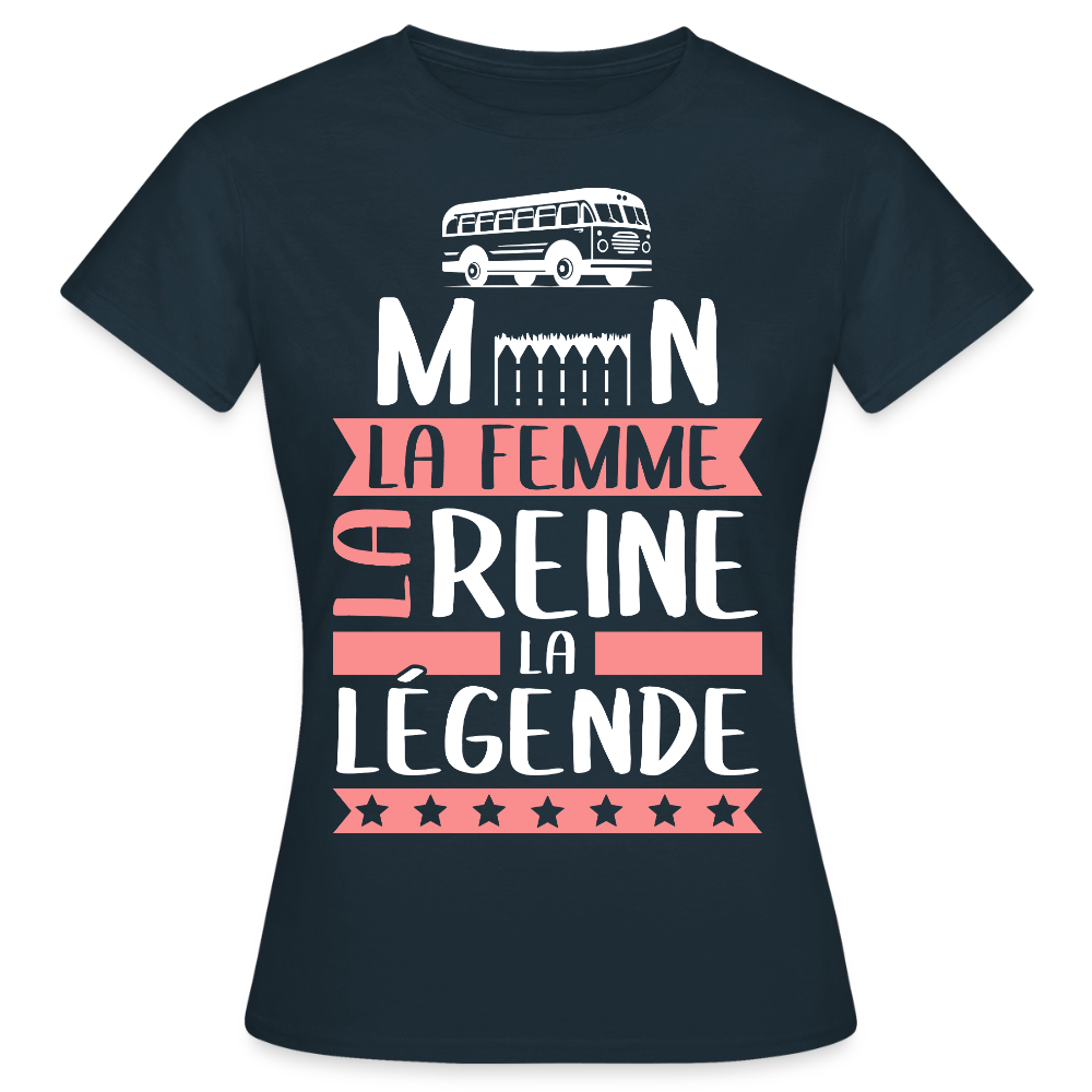 T-shirt femme Carmen rébus – La femme, la reine, la légende - marine