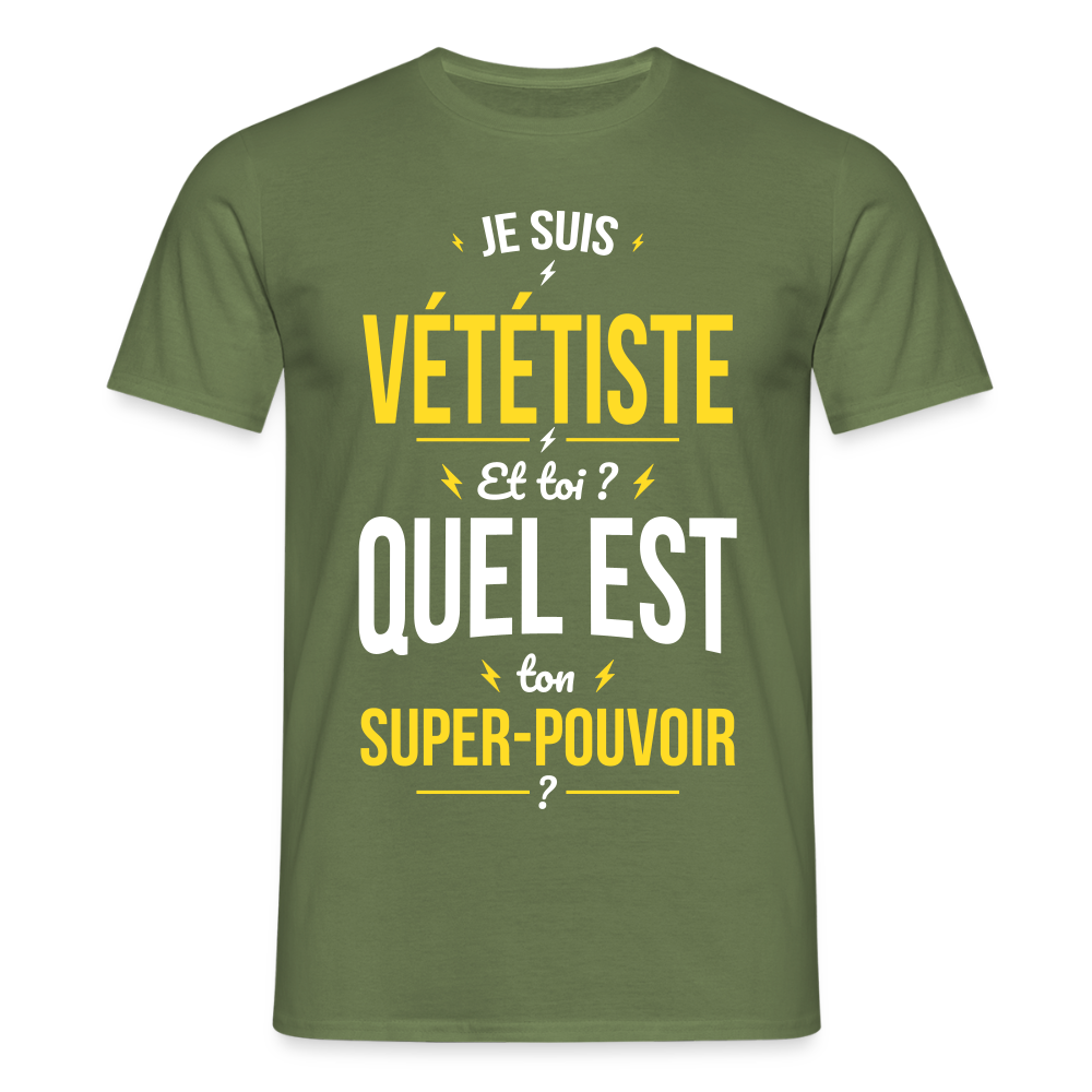 T-shirt Homme - Je suis vététiste - Super-pouvoir - vert militaire