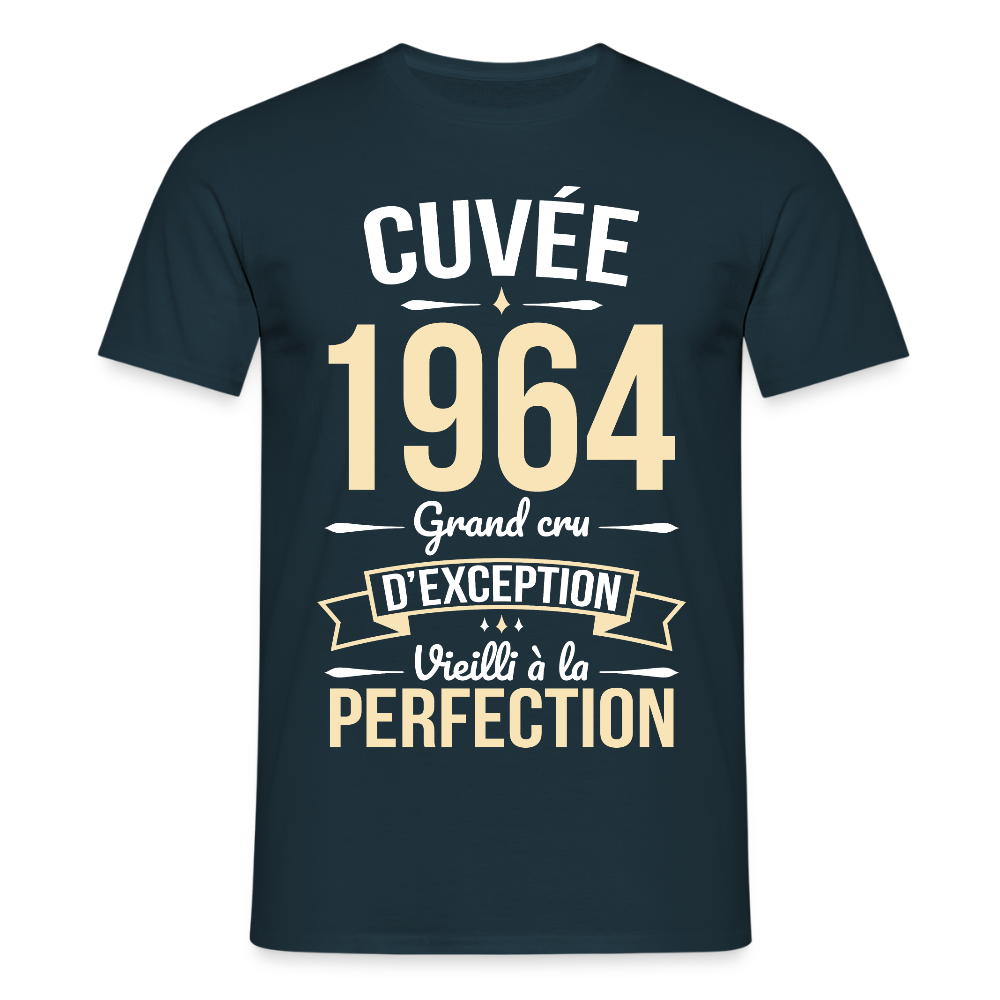T-shirt Homme - Anniversaire 61 Ans - Cuvée 1964 - marine