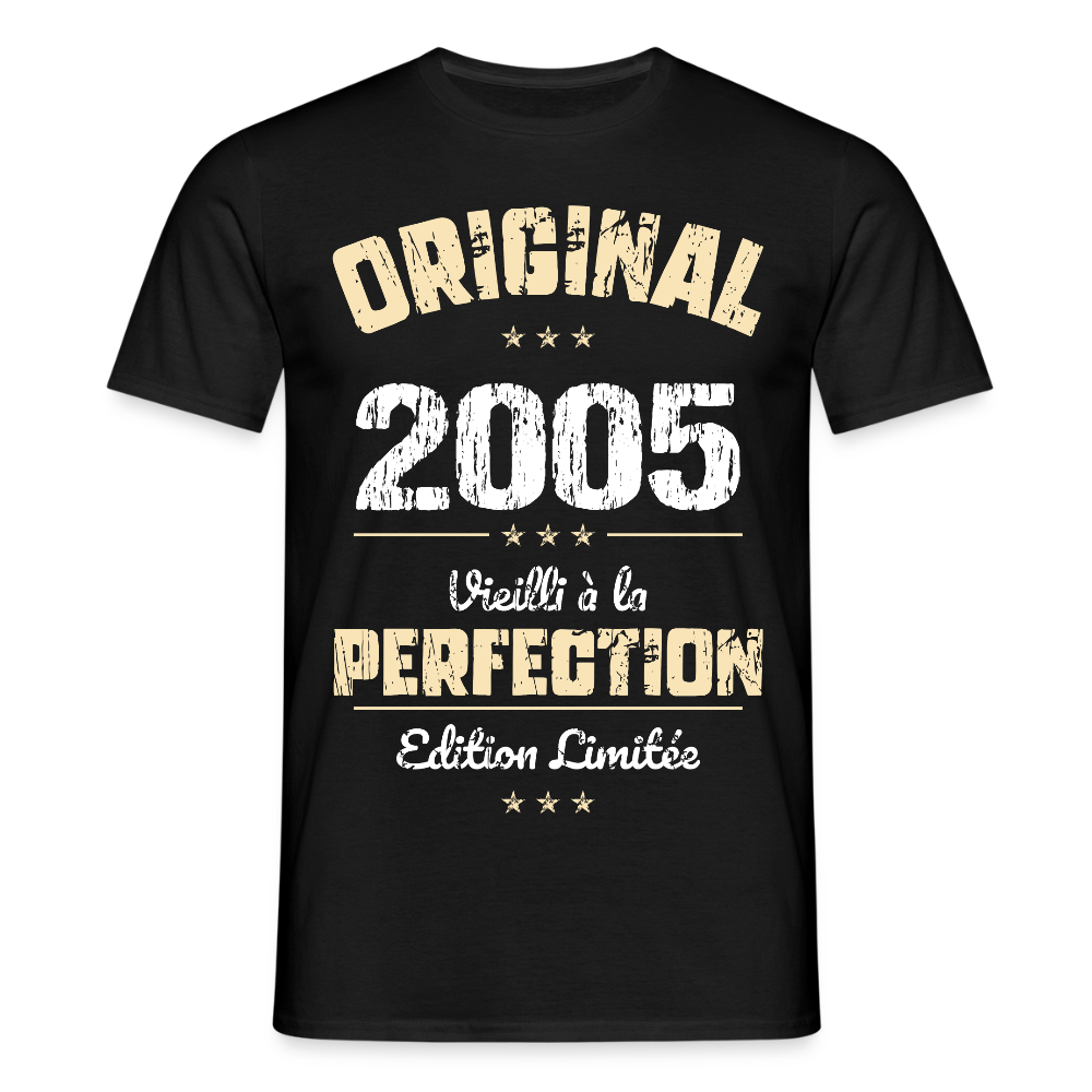 T-shirt Homme - Anniversaire 20 Ans - Original 2005 - noir