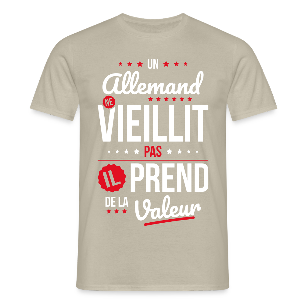 T-shirt Homme - Un Allemand ne vieillit pas - beige sable