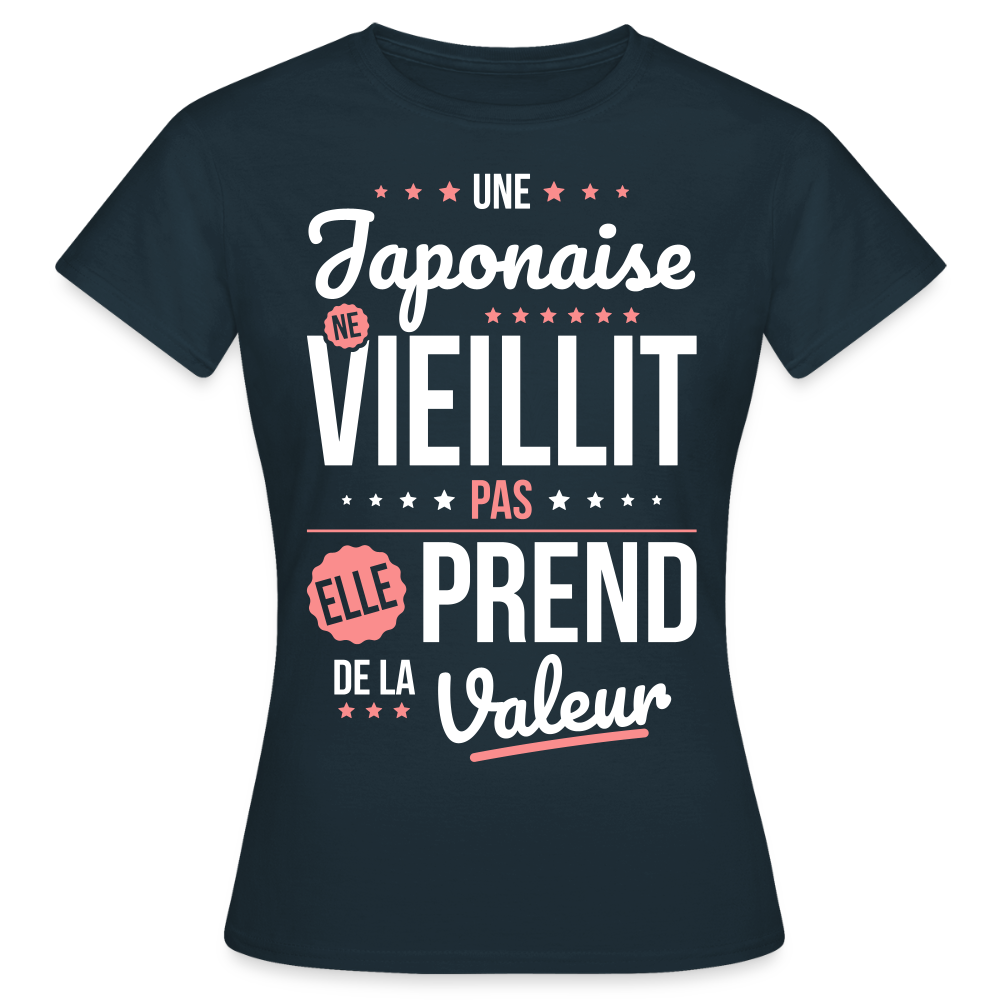 T-shirt Femme - Une Japonaise ne vieillit pas - marine
