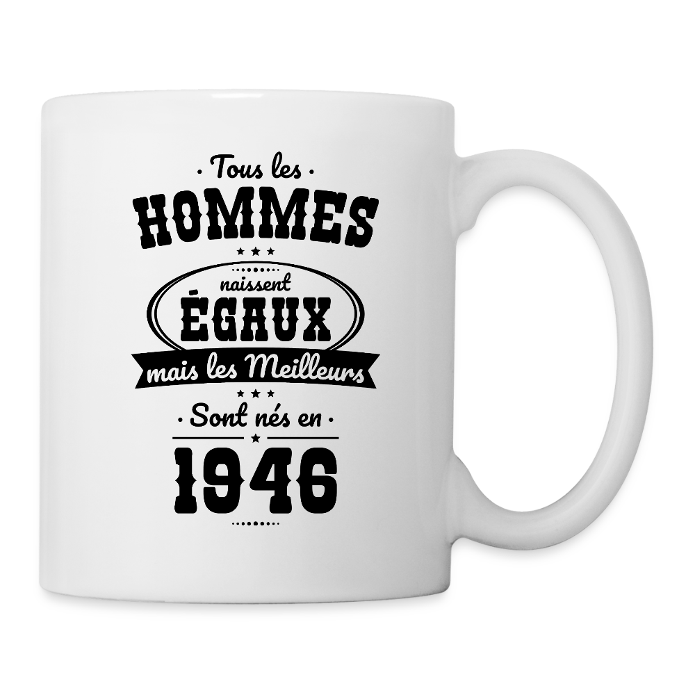 Mug blanc anniversaire homme 80 ans – Les meilleurs sont nés en 1946 - blanc