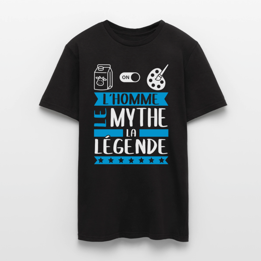 T-shirt homme Léonard rébus – L’homme, le mythe, la légende - noir