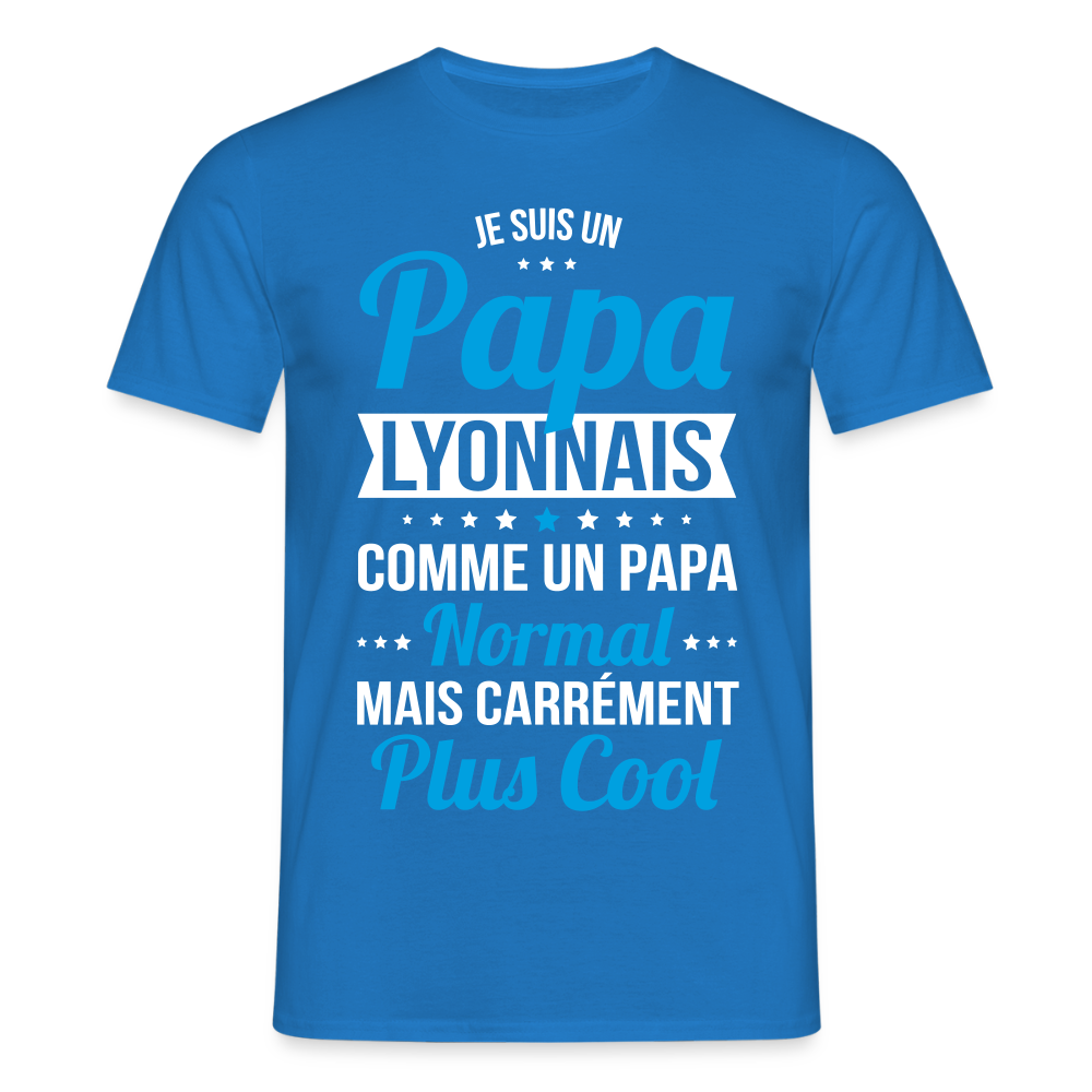 T-shirt Homme - Papa Lyonnais Plus Cool - bleu royal