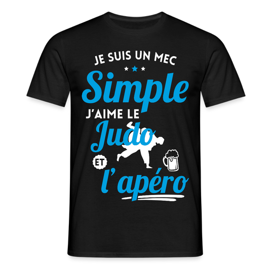 T-shirt Homme - J'aime le judo et l'apéro - noir