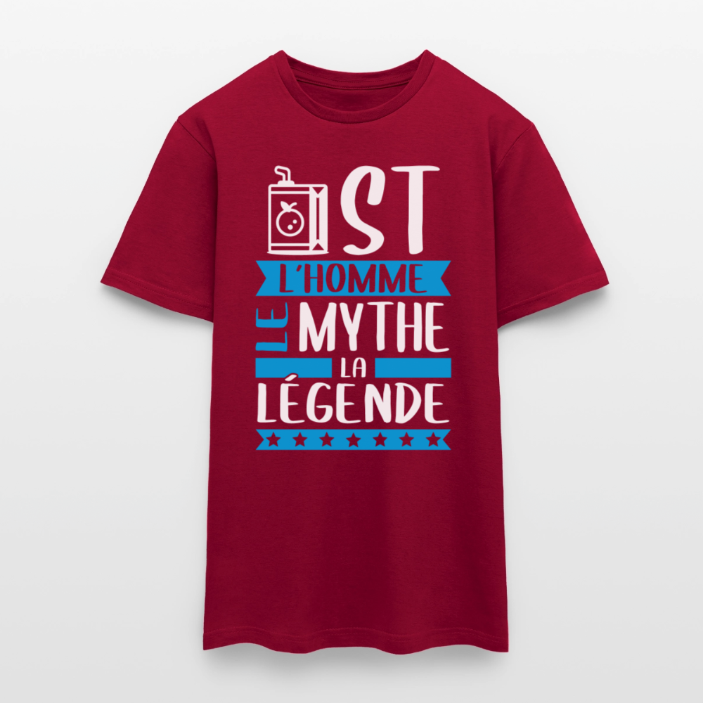 T-shirt homme Juste rébus – L’homme, le mythe, la légende - rouge brique
