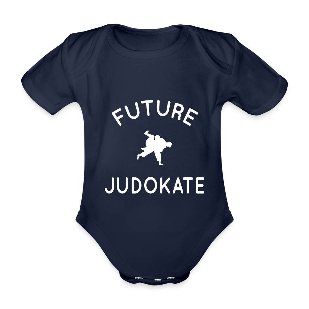 Body Bébé bio manches courtes - Future judokate - marine foncé