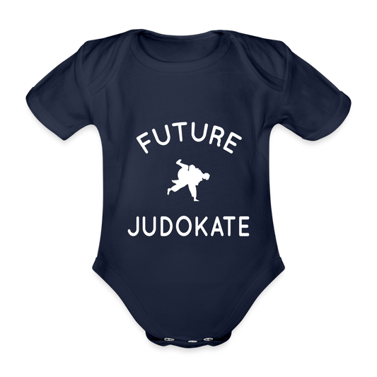 Body Bébé bio manches courtes - Future judokate - marine foncé