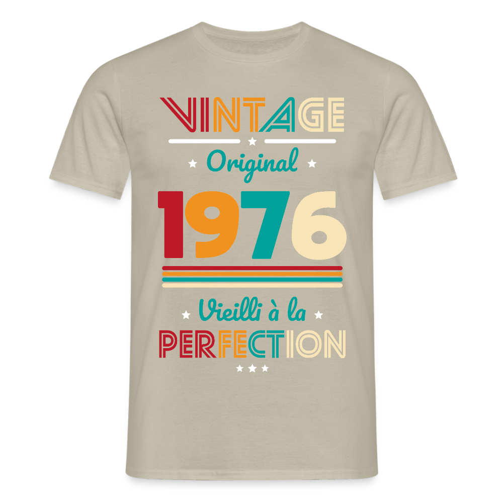 T-shirt anniversaire homme 50 ans – Vintage, original, 1976 - beige sable