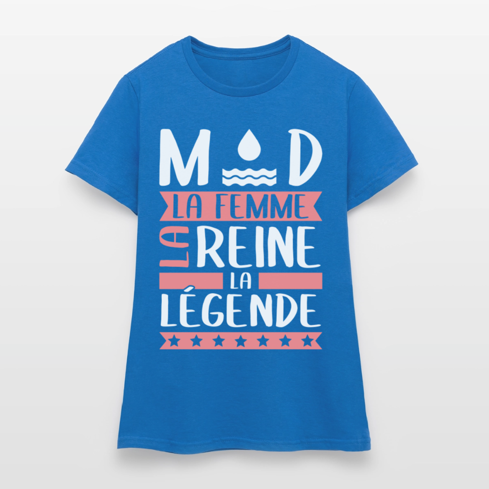 T-shirt femme Maud rébus – La femme, la reine, la légende - bleu royal
