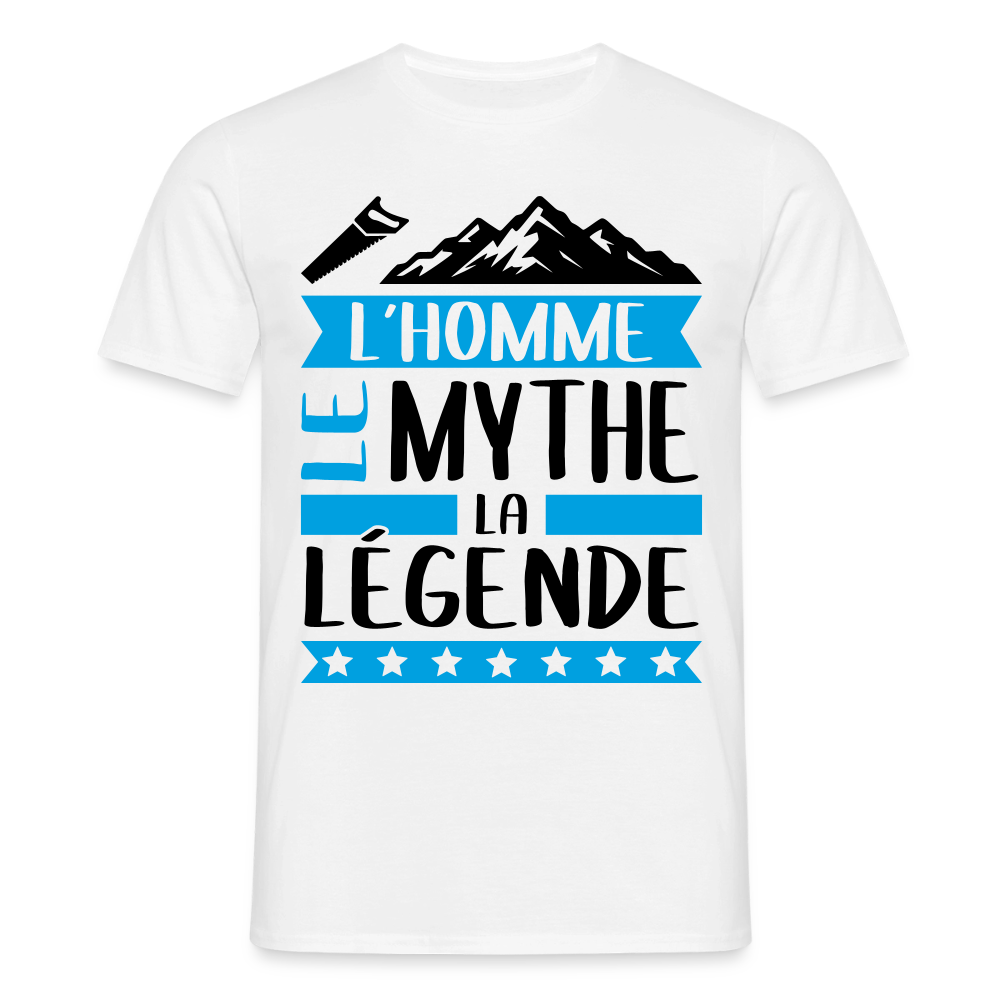 T-shirt homme coloris clair Simon en rébus – L’homme, le mythe, la légende - blanc