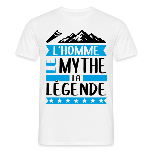 T-shirt homme coloris clair Simon en rébus – L’homme, le mythe, la légende - blanc