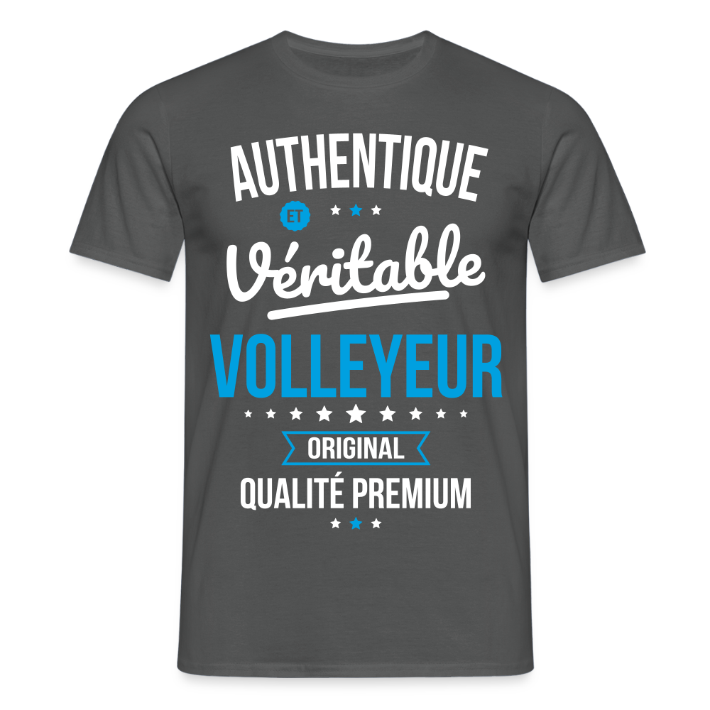 T-shirt Homme - Authentique et véritable Volleyeur - charbon