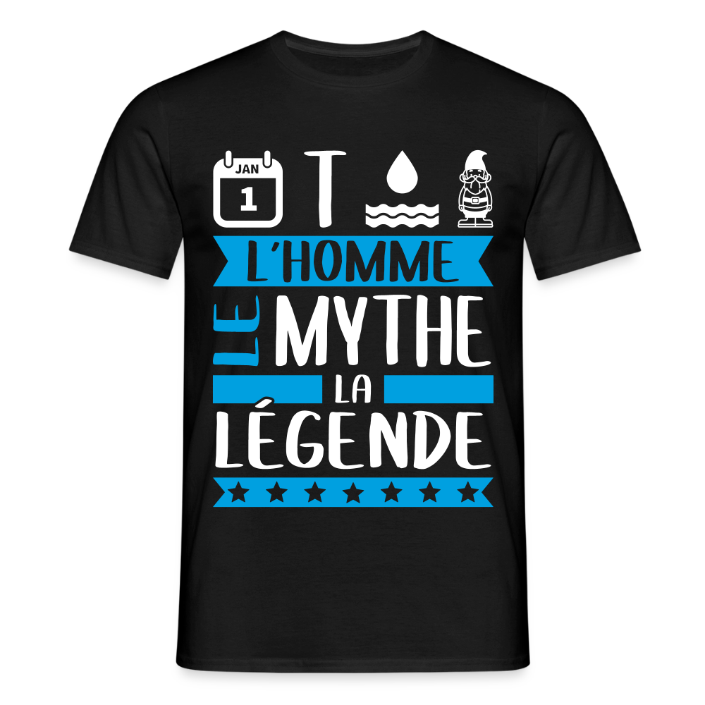 T-shirt homme Antonin rébus – L’homme, le mythe, la légende - noir