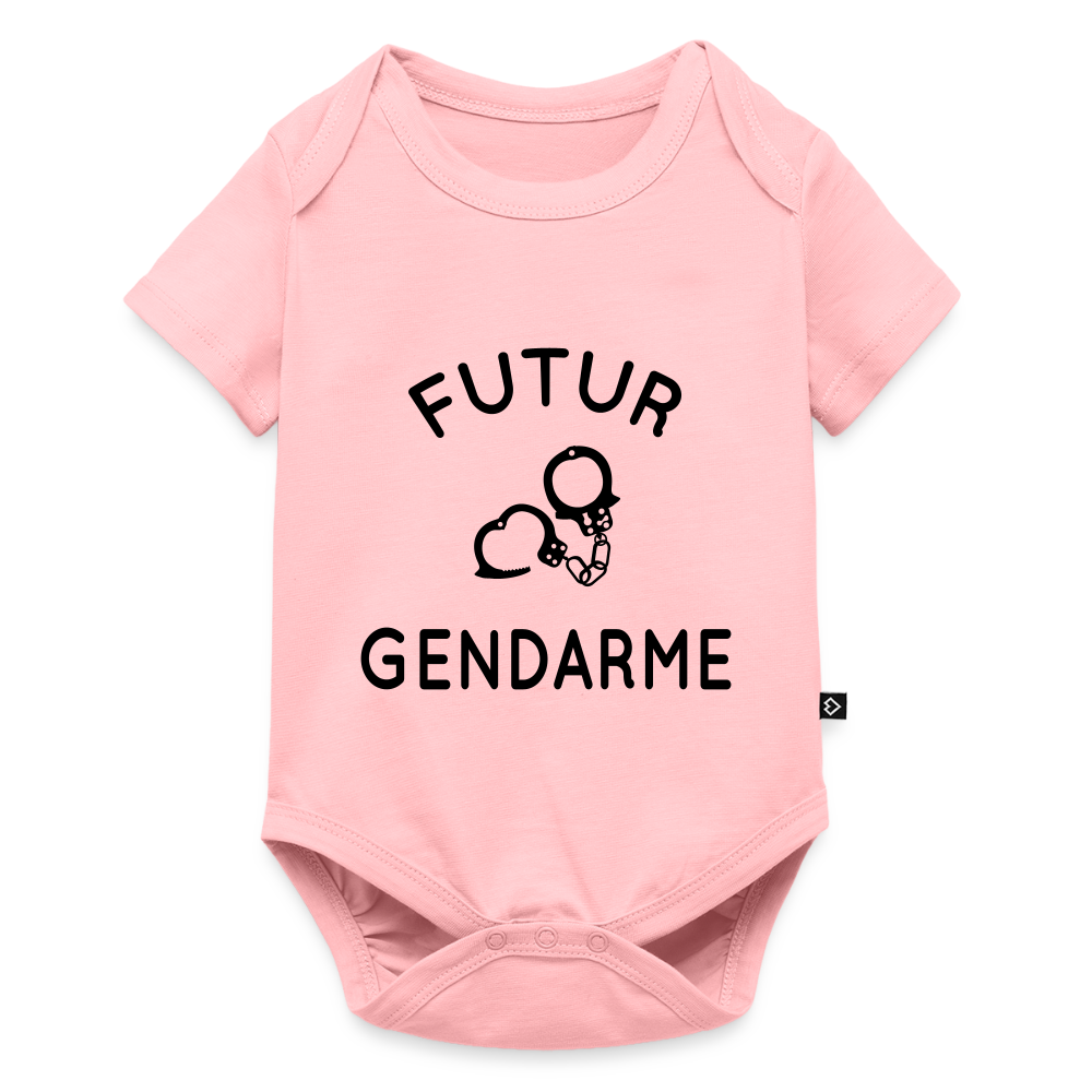Body Bébé bio manches courtes - Futur gendarme - rose