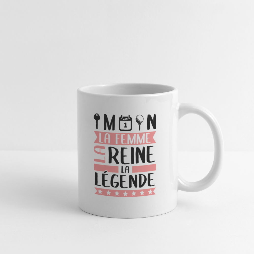Mug blanc Clémentine rébus – La femme, la reine, la légende - blanc