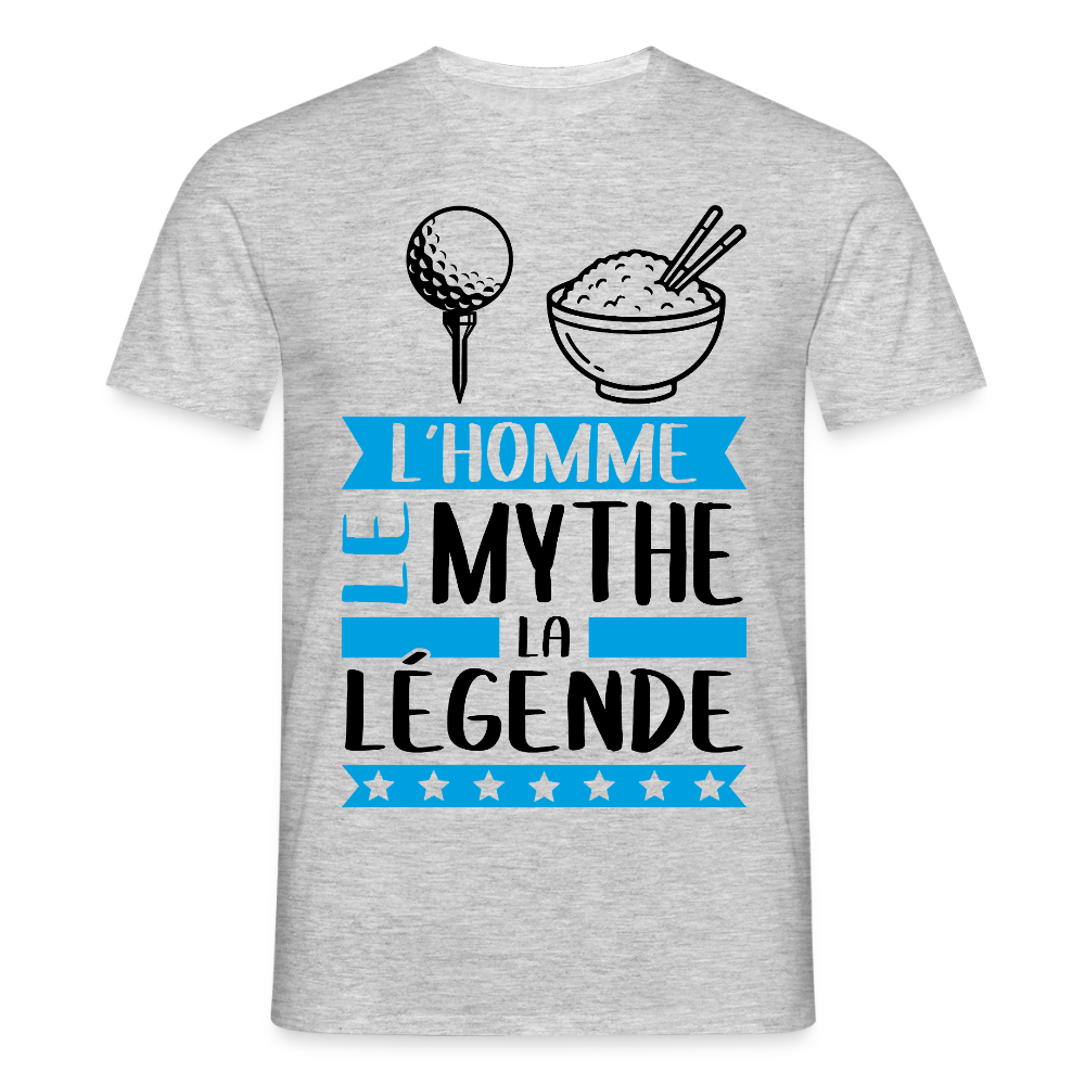 T-shirt homme coloris clair Thierry rébus – L’homme, le mythe, la légende - gris chiné