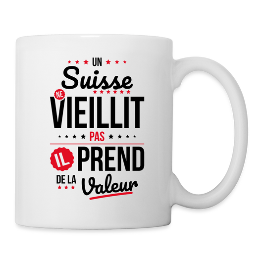 Mug blanc - Un Suisse ne vieillit pas - blanc
