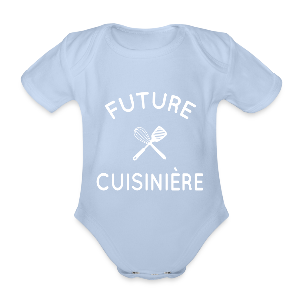 Body Bébé bio manches courtes - Future cuisinière - ciel
